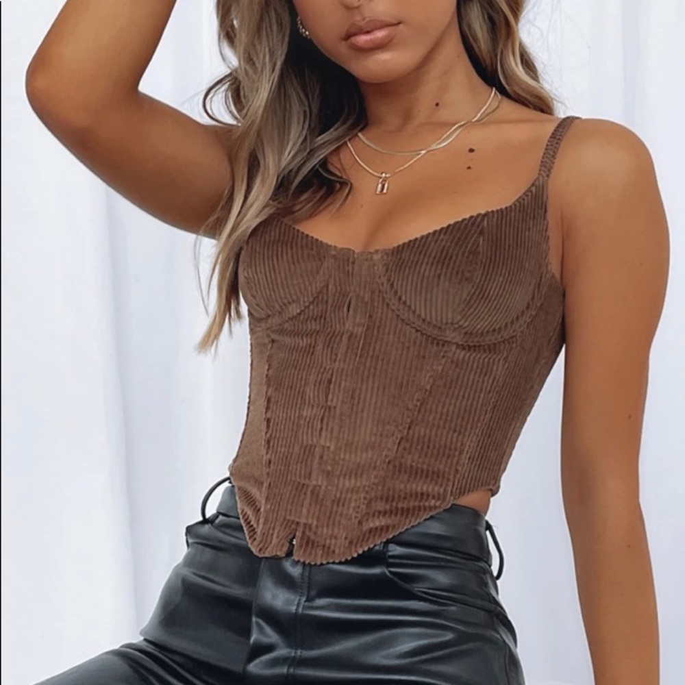 NWOT No Shade Corduroy Bustier Chocolate